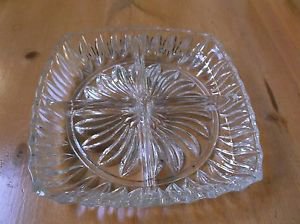 EAPG Very nice Vintage 4 Sectioned Glass Relish Plate