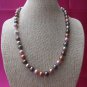 Beautiful multi-color 8mm 18 inch shell pearl strand w/silver-plated clasp