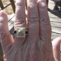 White Goldenite With Black Spinel Ring in platinum over Sterling Silver sz 7