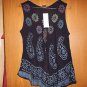 Paisley Embroidered Sleeveless Swing Tank Top sz 2x But Closer To A Large
