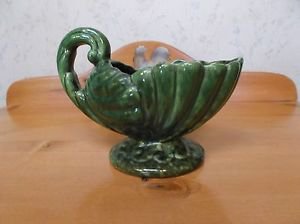 Vintage Green Haeger Pottery Shell Planter circa 1940's *EVC*