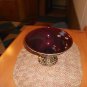 Vintage Ruby Red Glass Decorative Mosaic Pedestal Bowl *EVC*
