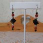 Beautiful handmade Black Agate and Red Jade earrings