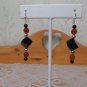 Beautiful handmade Black Agate and Red Jade earrings
