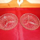 Vintage EAPG Pair of 3 section Relish Plates (2) EUC