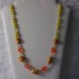 handmade Yellow jade and orange turquoise necklace