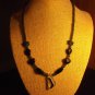 Handmade Black & Gray Glass Bead Necklace 18 Inch *NWOT*