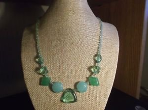 Handmade Mint Green Glass Bead Necklace 18 Inch *NWOT*
