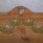 Vintage Federal Glass Green Depression Uranium/vaseline glass cup lot (4) *MINT*