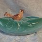 Beautiful Aqua Vintage Mccoy Pottery Bird on Birdbath Planter/Console