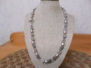 Beautiful Handmade Genuine Light Amethyst & Lavender Baroque Pearl Necklace