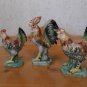Vintage 3 piece rooster and hens china figurines