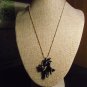 Black Cat Kitty Charm Necklace 16-18 inch Goldtone Chain Necklace NWOT