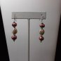 Handmade Mauve and white Baroque freshwater pearl earrings/silver plated