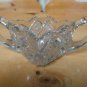 Vintage heavy pressed glass sugar bowl w/scalloped rim