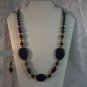 Big Bold Chunky Handmade Lapis Lazuli statement necklace and earring set.