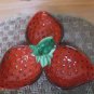 Pier 1 Imports 3 Bowl Snack Server Relish Dish Strawberry Shaped *EUC*