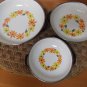 Vintage Set of 3 ECKO Porcelain Enameled Country Garden Floral Design Pans *EVC*