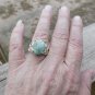 Utah Varisite 7.50ct in 14kt Yellow Gold & Platinum over Sterling Silver Size 7