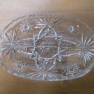 Vintage pineapple star pattern split pickle/relish dish *mint*