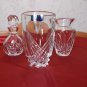 Lot of 3 Waterford Crystal Marquis Vases and perfume bottle all marked **MINT**