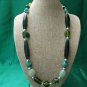 Handmade Chunky Czech & lampwork bead necklace 21 inches w/tibetan silver clasp
