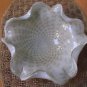 Beautiful Murano Controlled Bubbles Art Glass Centerpiece w/Gold Flecks *MINT*