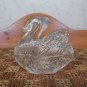 Beautiful Lead Crystal Swan Salt Cellar/Trinket Box With Original Tag