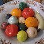 13 Piece Set of Ceramic Vibrant Vividly Glazed Fruit Pieces *EUC*