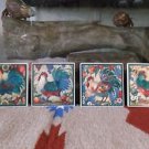 Pretty beverage rooster coaster set