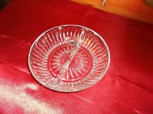 Lead Crystal Princess House Divided Serving Bowl w/orig sticker *MINT*