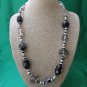 Beautiful chunky handmade Lampwork bead necklace 21 inch w/Tibetan silver clasp
