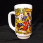 Very Unusual Handpainted Vintage Milk Glass coffee Mug EUC