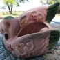 Unique art pottery pottery swan planter