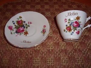 Bone China Argyle Tea Set 'Mother' Flower Pattern w/Gold Trim Made in England