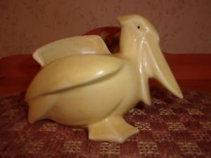 Vintage Old mark Nelson McCoy Matte Yellow Pelican Planter *EVC*