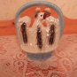 Vintage Opalescent Glaze Pottery Eagle in a Basket #1910 Made In Brazil *EVC*