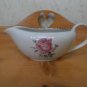 Vintage Imperial Rose Fine China Gravy Boat #6702 w/Platinum Leaf Trim *EVC*
