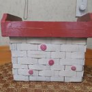 Pretty little Shabby Chic decorative basket with wooden edges