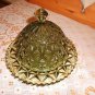Beautiful Imperial Vintage Green Glass Diamond Block Butter/cheese Dome **MINT**