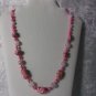 Handmade Rose quartz and (dyed) pink stabilized turquoise necklace
