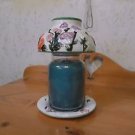 Beautiful Floral pattern Candle Jar Shade And Matching Plate *EUC*