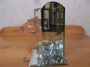 Beautiful Mirrored Dimensional Votive Candle Holder Holy Cross Design *EUC*