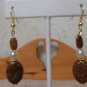 Beautiful Handmade Goldstone and seed Pearl earrings