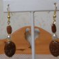 Beautiful Handmade Goldstone and seed Pearl earrings
