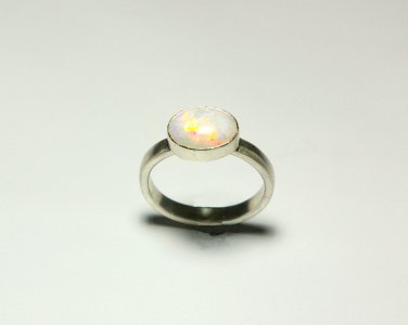 Handmade Sterling Silver and Opal Ring