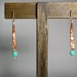 Handmade Slender Copper Dangles with Hammer Texture