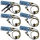 6-Pack PCIe VER 006C 16x to 1x Powered Riser Adapter Card w/ 60cm USB 3.0 4pin