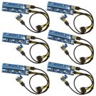 6 Pack PCIe 16x to 1x Riser Adapter, USB 3.0 Extension Cable 60cm, 6 pin