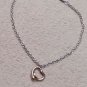 Authentic Tiffany & Co. Elsa Peretti Open Heart Bracelet Silver 750 Gold Pendant